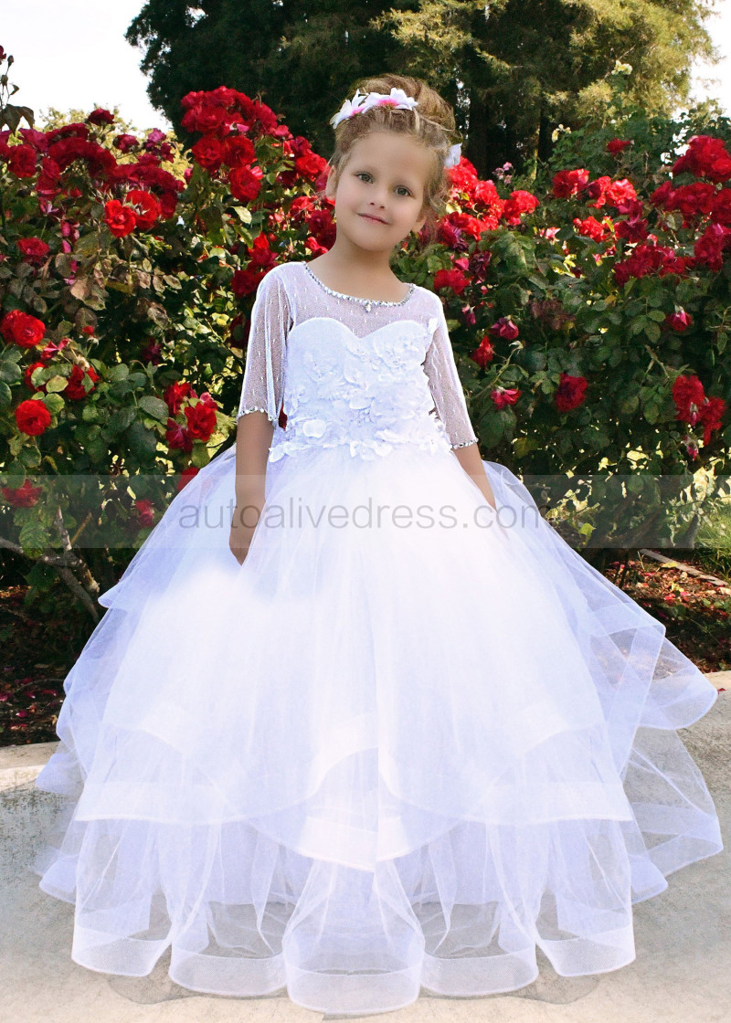 horsehair flower girl dress