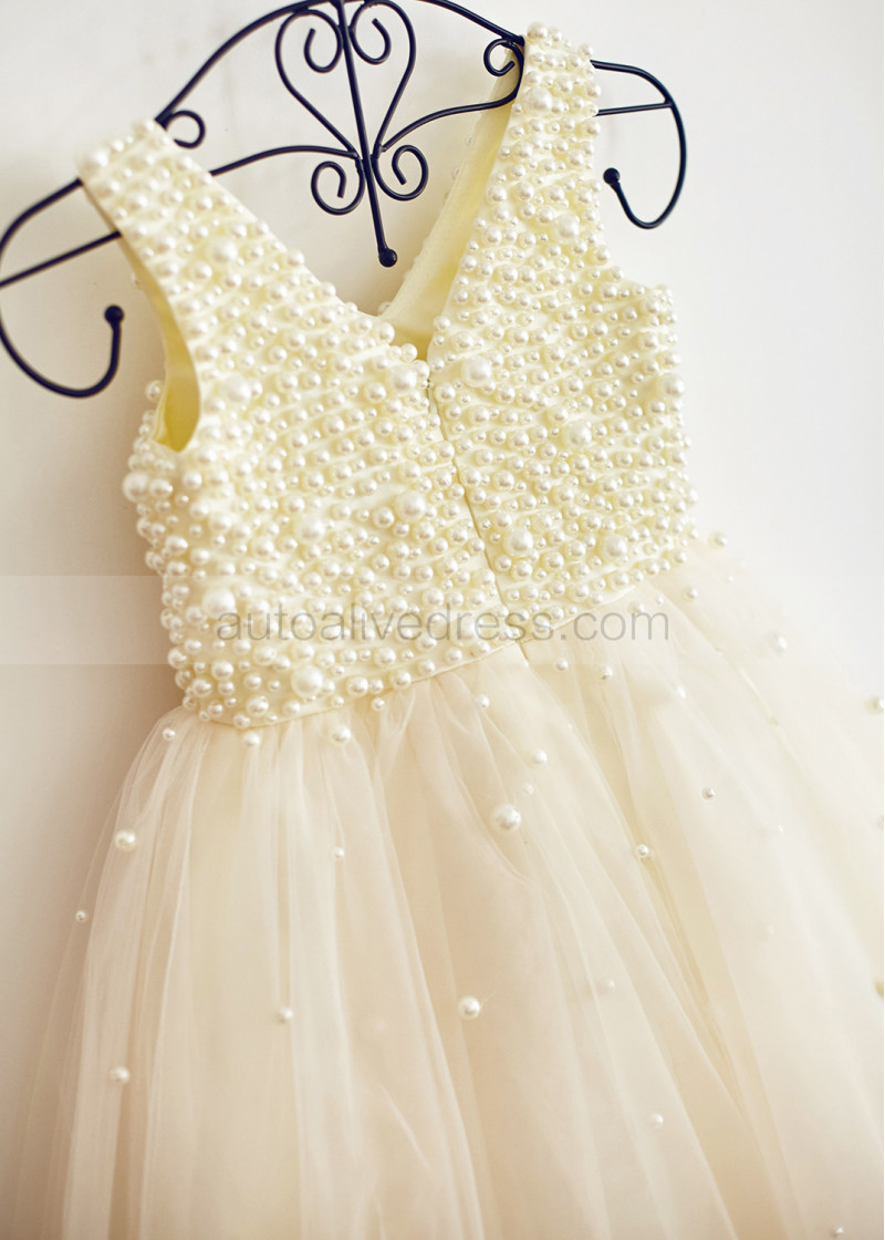 A-line V Neck Beaded P...