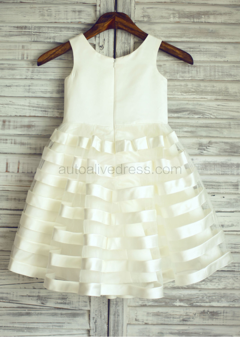 striped flower girl dress