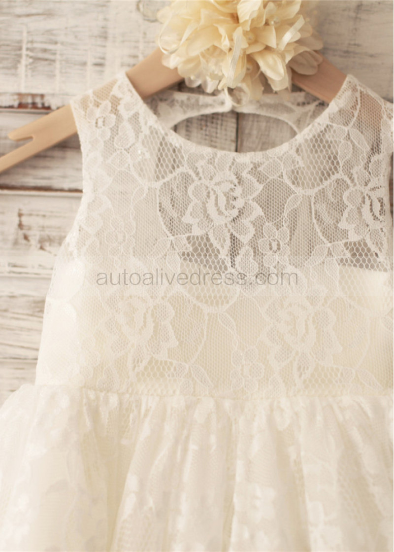 flower girl dress lace top tulle bottom