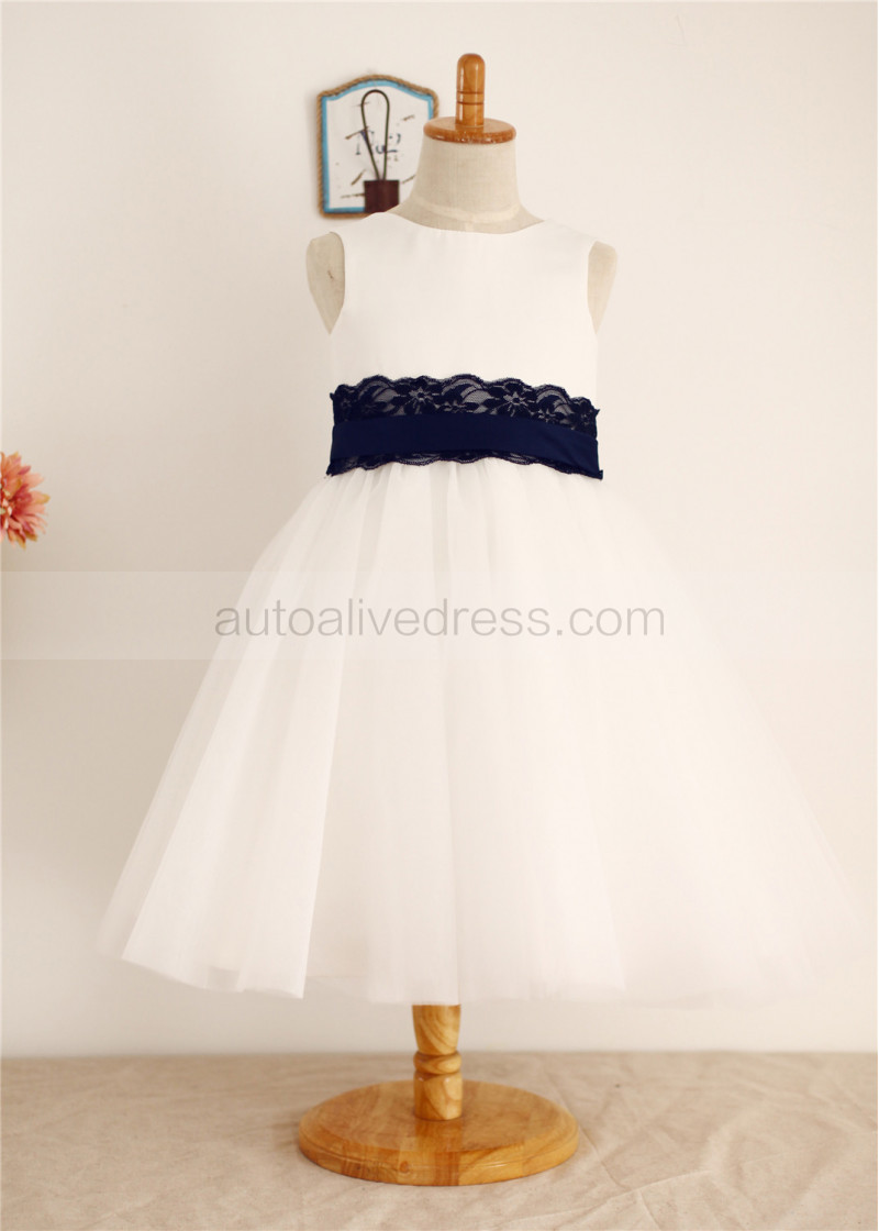 navy blue sash for flower girl dress