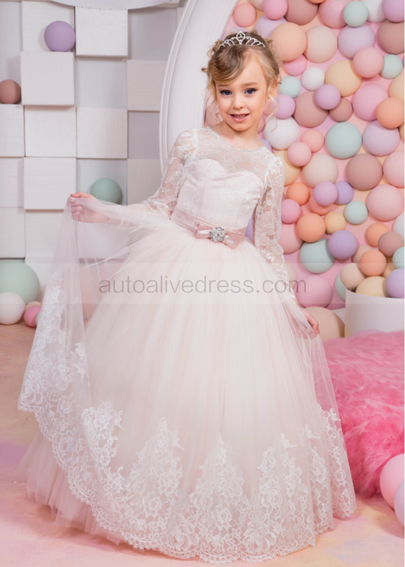 long sleeve baptism dress