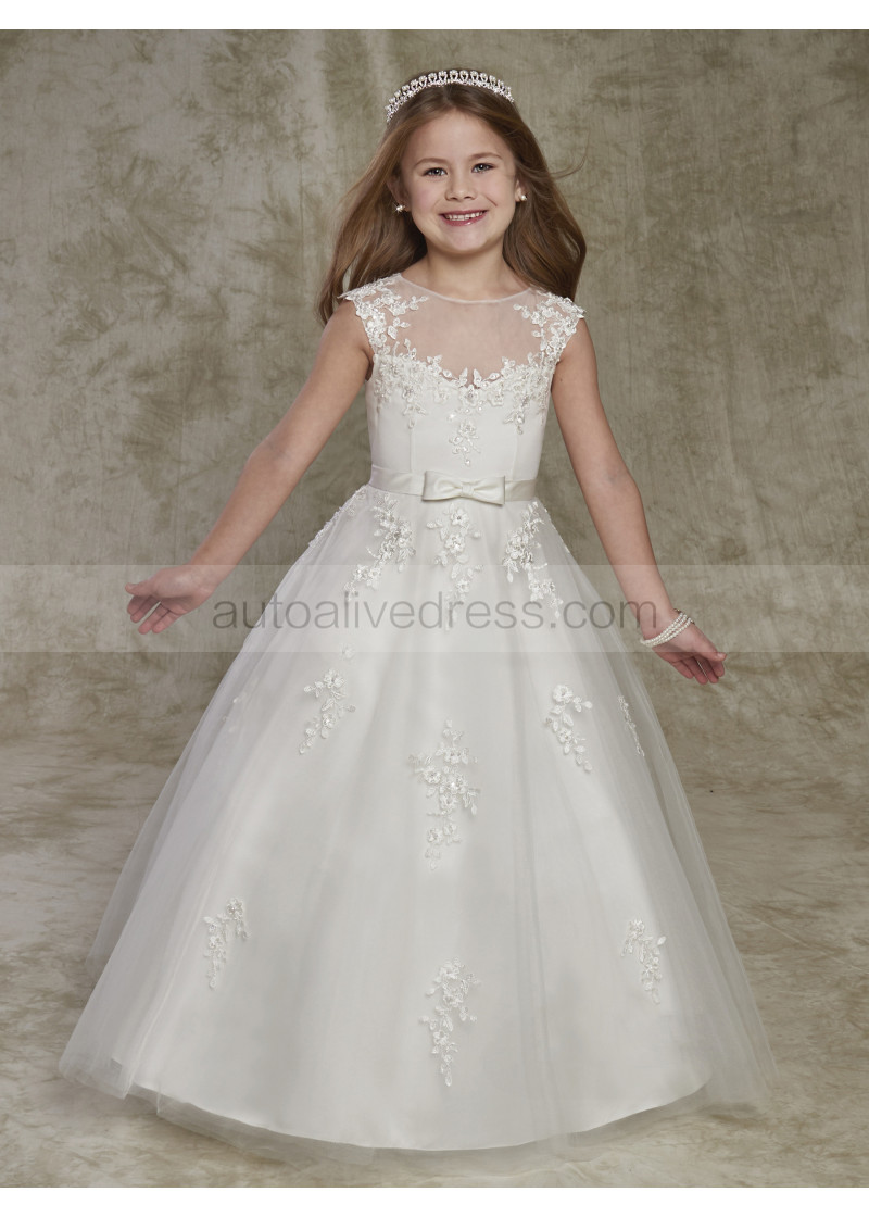 ivory flower girl dresses floor length