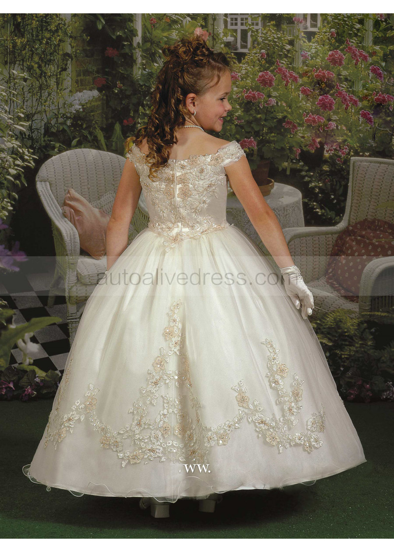off shoulder dress for flower girl
