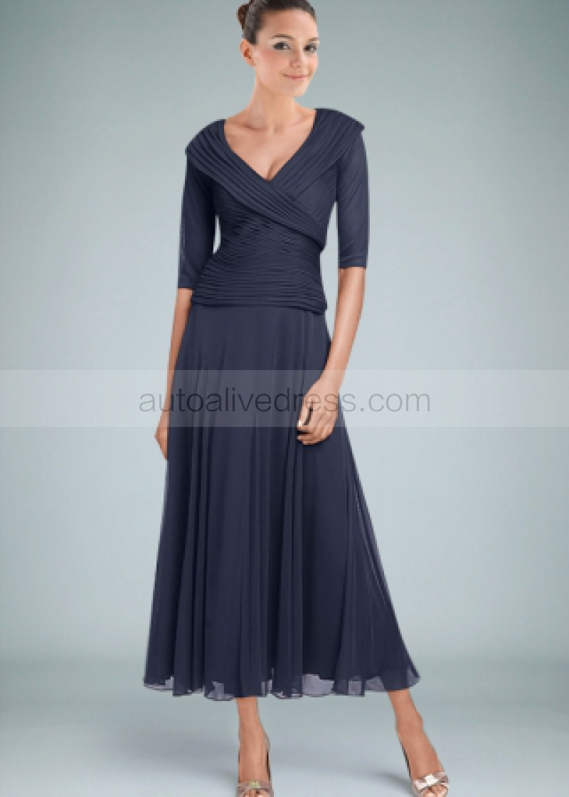 navy ankle length dress