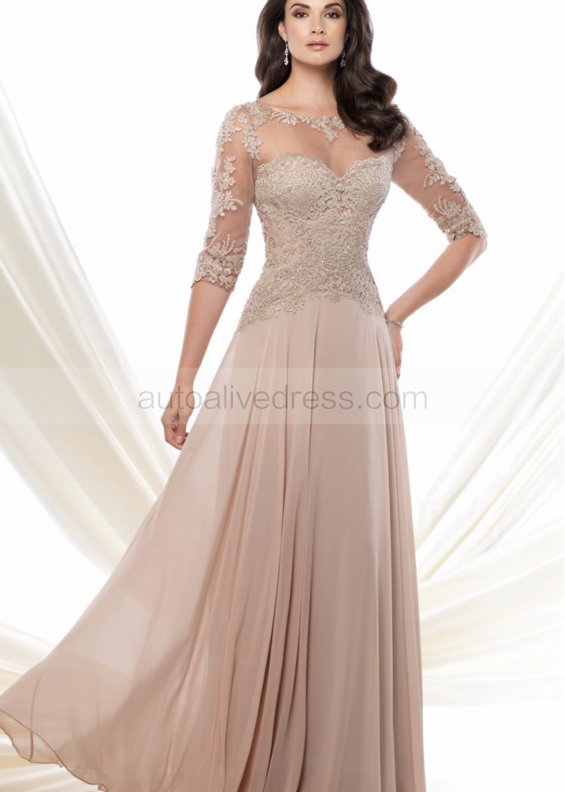 champagne lace dress with sleeves