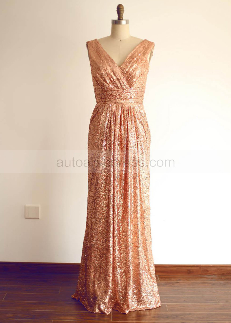 rose gold and champagne dress