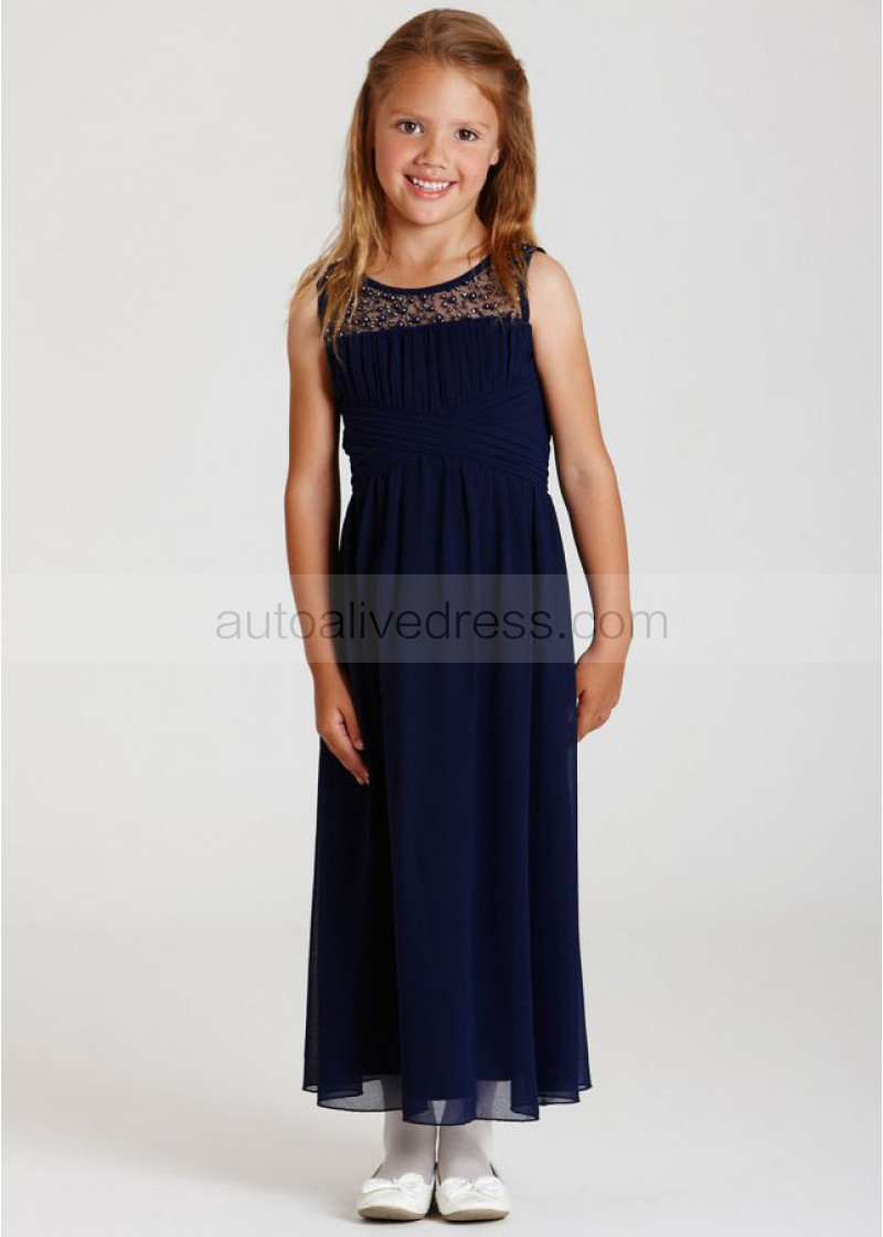 navy ankle length dress