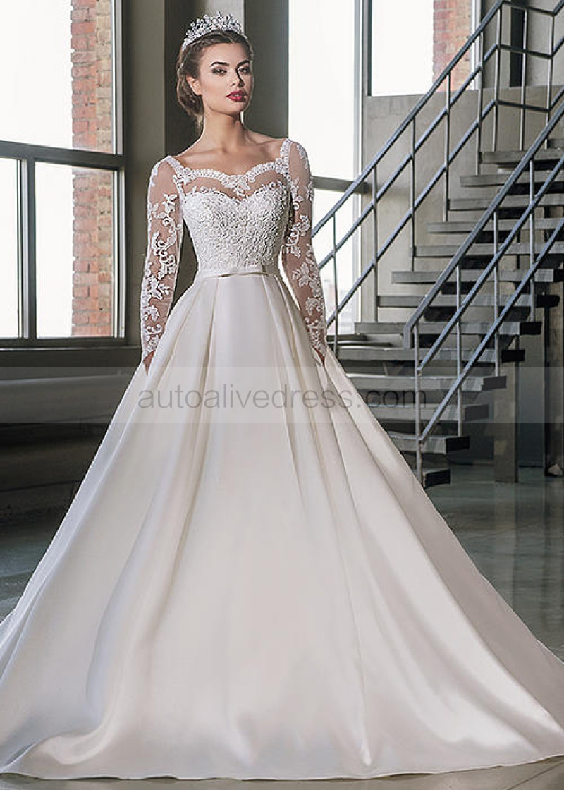 A Line Long Sleeves Buttons Back With Hidden Pockets Decorated Bows