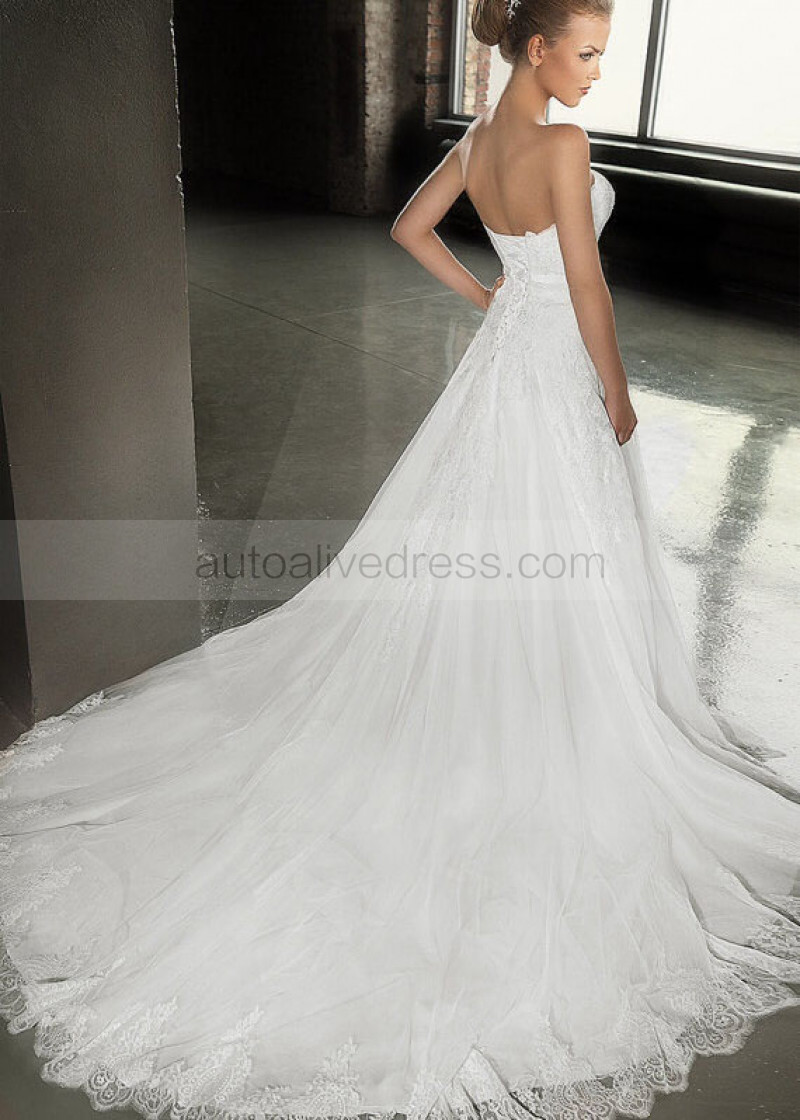 strapless court train ivory lace tulle wedding dress express size chart