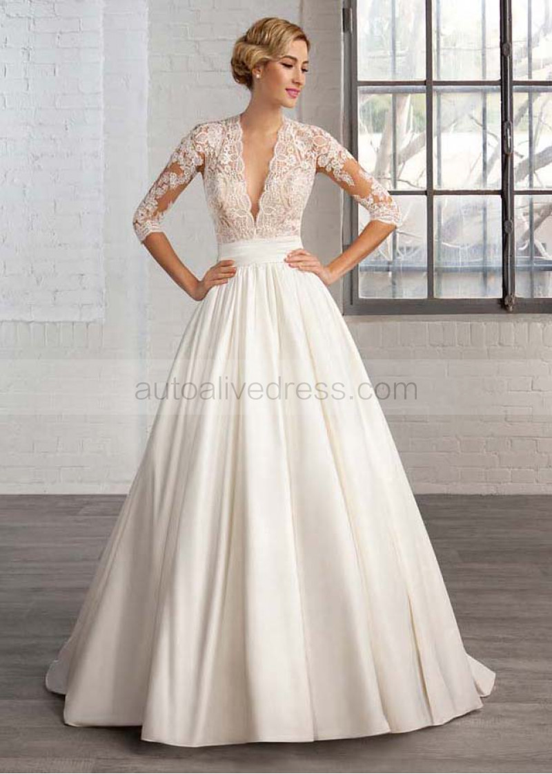 elbow sleeve wedding dress