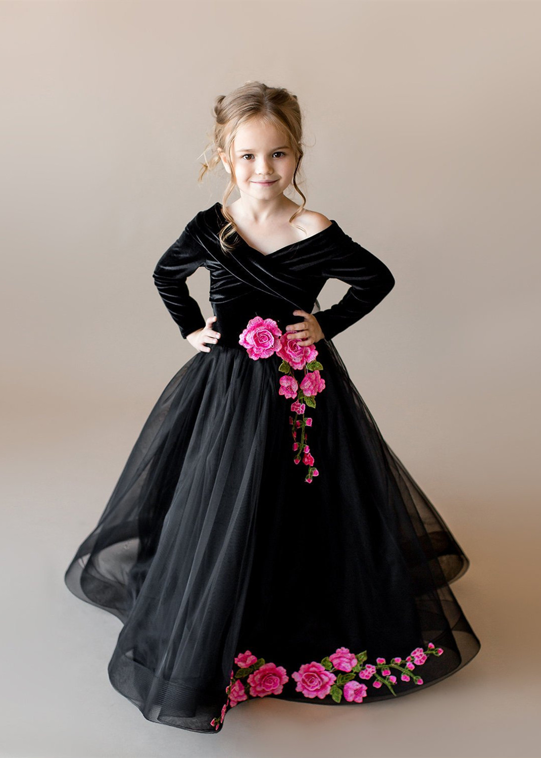 velvet flower dress