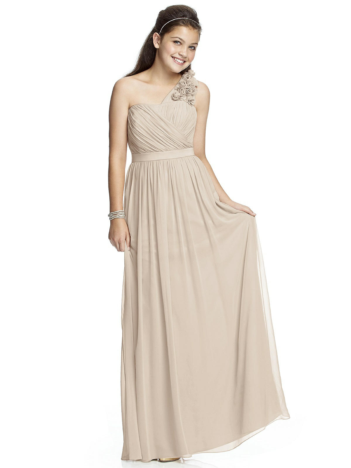 Tafeta Junior Bridesmaid Dresses in Champagne