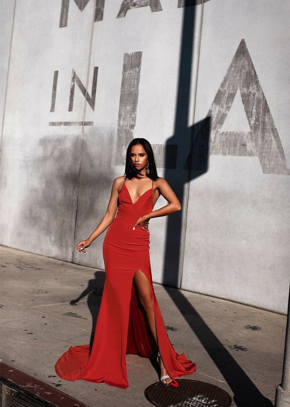 burnt orange mermaid dress