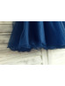Navy Blue Sequin Tulle Curly Hem Knee Length Flower Girl Dress Navy Blue Sequin Tulle Curly Hem Knee Length Flower Girl Dress