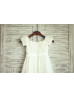 Ivory Chiffon Puff Sleeves Knee Length Flower Girl Dress Ivory Chiffon Puff Sleeves Knee Length Flower Girl Dress