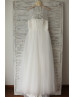 Ivory Tulle Embroidery Long Wedding Dress Ivory Tulle Embroidery Long Wedding Dress