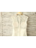 Sheer Ivory Lace Dots Tulle Pearl Buttons Back Sexy Wedding Dress