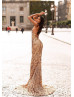 Spaghetti Straps Gold Sparkle Sequin Evening Dress Spaghetti Straps Gold Sparkle Sequin Evening Dress