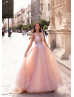 Ivory Lace Multicoloured Tulle Evening Dress