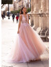 Ivory Lace Multicoloured Tulle Evening Dress Ivory Lace Multicoloured Tulle Evening Dress