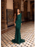 One Shoulder Emerald Sequin Stylish Evening Dress