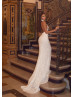 Halter Neck Ivory Sequin Backless Evening Dress