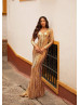 Long Sleeves Gold Sequin Fabulous Evening Dress
