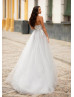 Strapless Beaded Light Grey Tulle 3D Flowers Evening Dress