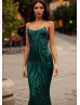 Strapless Scoop Neck Emerald Sequin Gorgeous Evening Dress Strapless Scoop Neck Emerald Sequin Gorgeous Evening Dress