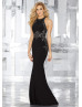 Black Jersey Beaded Embroidery Evening Dress Black Jersey Beaded Embroidery Evening Dress