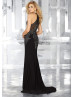 Black Jersey Beaded Embroidery Evening Dress Black Jersey Beaded Embroidery Evening Dress