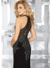 Black Jersey Beaded Embroidery Evening Dress Black Jersey Beaded Embroidery Evening Dress