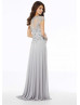 Cap Sleeves Beaded Lace Chiffon Amazing Evening Dress