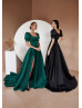 Square Neck Beaded Satin High Slit Evening Dress Square Neck Beaded Satin High Slit Evening Dress