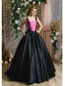 Square Neck Lace Satin Spectacular Evening Dress With Pockets