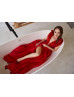 Beautiful Velvet Satin High Slit Evening Dress Beautiful Velvet Satin High Slit Evening Dress