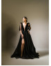 Beautiful Velvet Satin High Slit Evening Dress Beautiful Velvet Satin High Slit Evening Dress