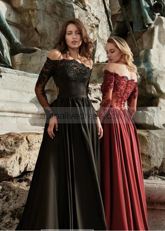 Beaded Lace Satin Formal Evening Dress Beaded Lace Satin Formal Evening Dress