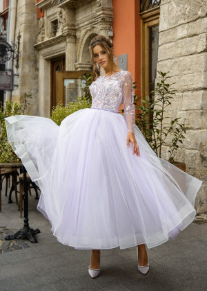 Beaded Lace Tulle Fairytale Evening Dress