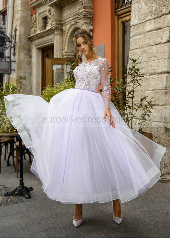 Beaded Lace Tulle Fairytale Evening Dress