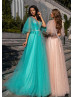 Beaded Lace Tulle Slit Evening Dress Party Gown Beaded Lace Tulle Slit Evening Dress Party Gown
