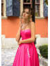 Strapless Sweetheart Neck Satin Beautiful Evening Dress With Pockets