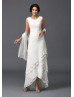 Ivory Lace Chiffon Mother Of The Bride Dress With Shawl