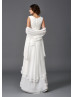 Ivory Lace Chiffon Mother Of The Bride Dress With Shawl