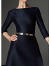 Black Lace Satin Scoop Back Mother Of The Bride Dress