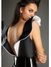 V Neck Black Satin Fashion Mother Of The Bride Dresses