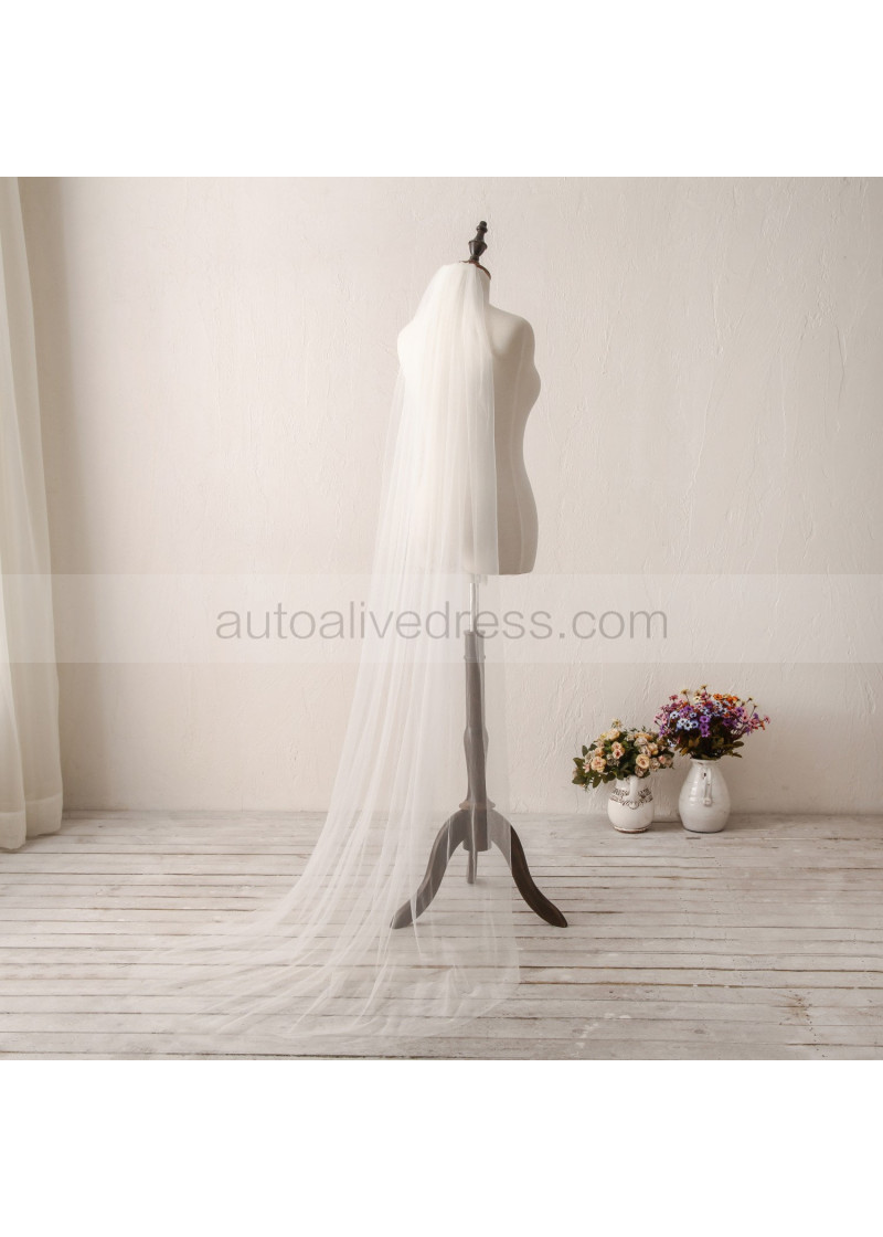 Viniodress Ivory Tulle Wedding Veils Bridal Cathedral Veil AC1213
