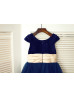 Navy Blue Velvet Tulle Tea Length Flower Girl Dress Navy Blue Velvet Tulle Tea Length Flower Girl Dress