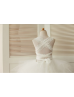 Backless Ivory Lace Tulle Ruffled Flower Girl Dress